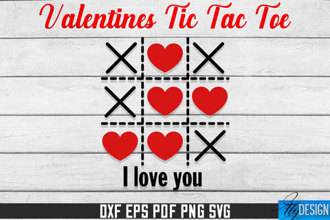 Valentines Tic Tac Toe SVG | Game SVG Design | CNC Files SVG Fly Design 