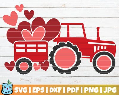 Valentines Tractor SVG MintyMarshmallows 