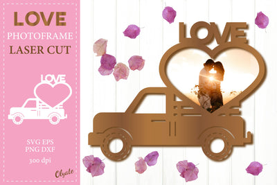 Valentines Truck Photo Frame SVG. Family Photo Frame SVG Olga Terlyanskaya 