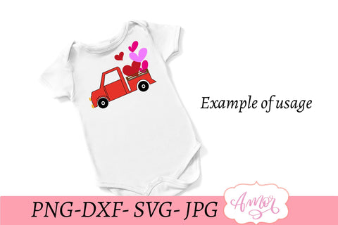 Valentines truck SVG, love truck SVG SVG Amorclipart 