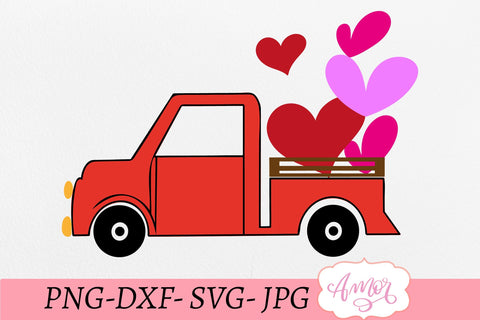 Valentines truck SVG, love truck SVG SVG Amorclipart 