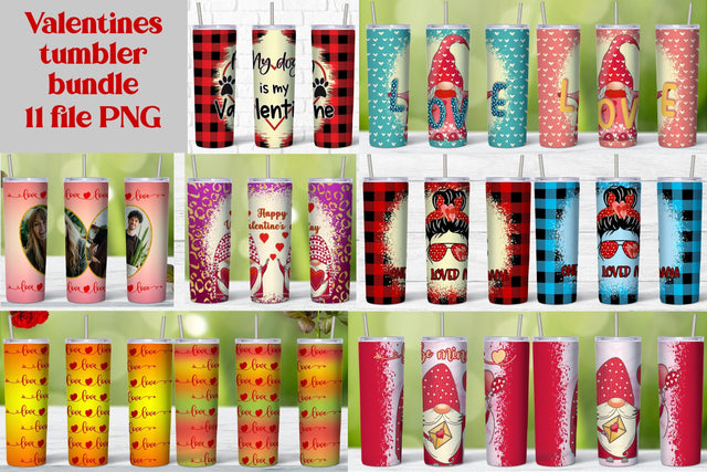 Valentines tumbler bundle | Valentines gnome tumbler Sublimation Svetana Studio 