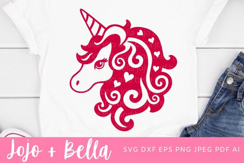 Valentines Unicorn SVG, Pink Unicorn SVG, Unicorn Svg Cut File, Unicorn Svg File, Unicorn Clipart, Unicorn dxf file, unicorn party SVG Jojo&Bella 