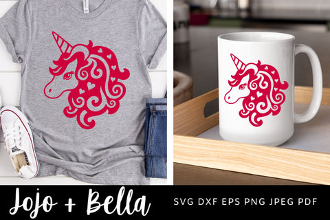 Valentines Unicorn SVG, Pink Unicorn SVG, Unicorn Svg Cut File, Unicorn Svg File, Unicorn Clipart, Unicorn dxf file, unicorn party SVG Jojo&Bella 