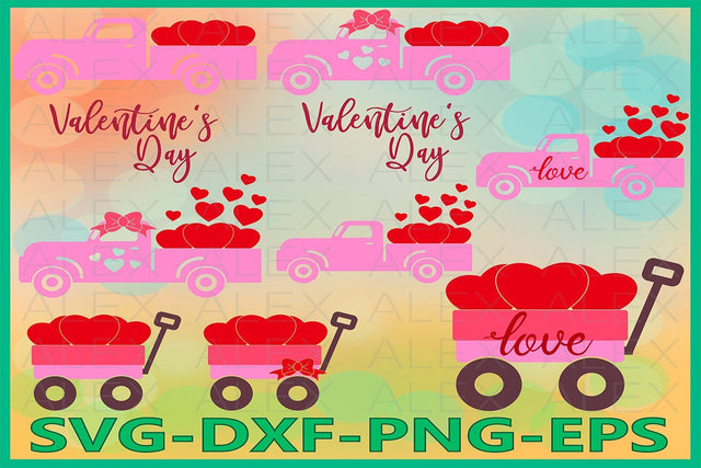 Valentines vintage Truck Svg, Valentine's day SVG AlexSVGStudio 
