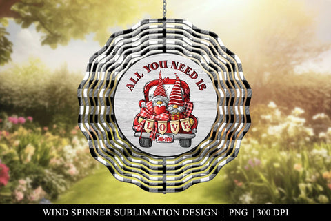 Valentines Wind Spinner Sublimation - Love Is All You Need Sublimation BijouBay 