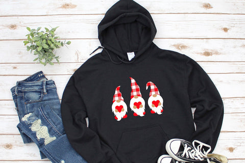 Valentines's Day Gnomes with Buffalo Plaid Hats and Hearts SVG B Renee Design 