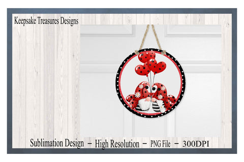 Valentin's Gnome Wreath Attachment Template, Sublimation PNG, Digital Download Sublimation Keepsake Treasures Designs LLC. 