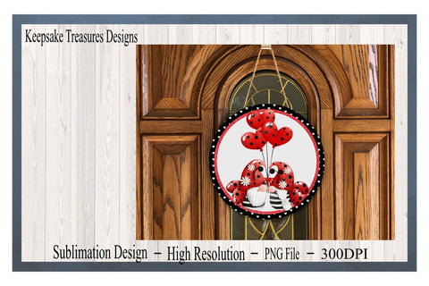 Valentin's Gnome Wreath Attachment Template, Sublimation PNG, Digital Download Sublimation Keepsake Treasures Designs LLC. 