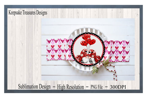 Valentin's Gnome Wreath Attachment Template, Sublimation PNG, Digital Download Sublimation Keepsake Treasures Designs LLC. 
