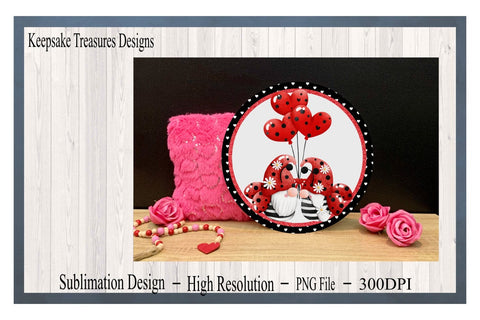 Valentin's Gnome Wreath Attachment Template, Sublimation PNG, Digital Download Sublimation Keepsake Treasures Designs LLC. 