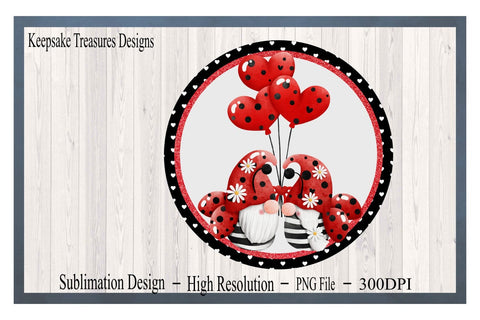 Valentin's Gnome Wreath Attachment Template, Sublimation PNG, Digital Download Sublimation Keepsake Treasures Designs LLC. 