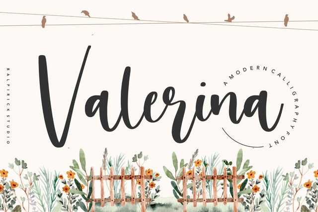 Valerina modern calligraphy font Font Balpirick 