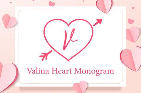 Valina Heart Monogram Font Attype studio 