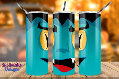 Vampire 20 oz Skinny Tumbler Wrap Tapered and Straight Template, Halloween Design. Sublimation Sublimatiz Designs 