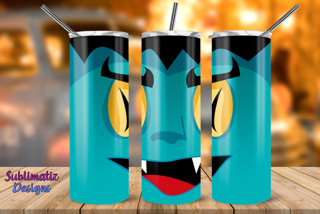 Vampire 20 oz Skinny Tumbler Wrap Tapered and Straight Template, Halloween Design. Sublimation Sublimatiz Designs 