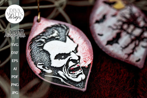 Vampire & Bats Glowforge Earrings SVG Halloween Vampire Earrings SVG Bat Earrings SVG Vampire Laser Earrings Bat Glowforge Earrings SVG Diva Watts Designs 