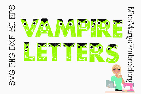Vampire Letters SVG MissMarysEmbroidery 