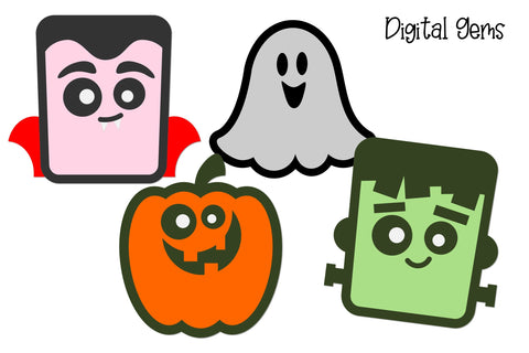 Vampire, Pumpkin, Ghost, Frankenstein Halloween SVG files SVG Digital Gems 
