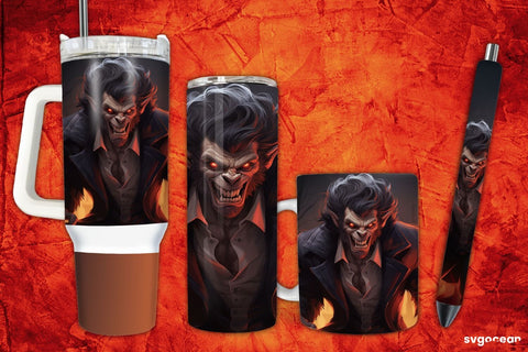 Vampire-werewolf Wrap Bundle | Tumbler | Mug | Pen Sublimation SvgOcean 