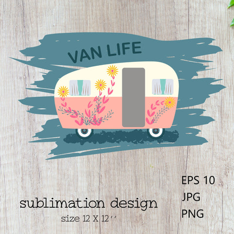Van life sublimation design - EPS, JPG, PNG Sublimation Natasha Prando 