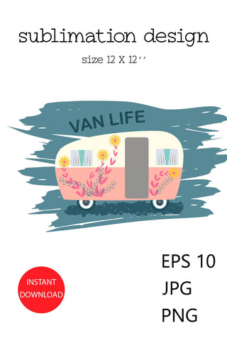 Van life sublimation design - EPS, JPG, PNG Sublimation Natasha Prando 