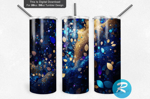 Vanilla Almond Navy Blue Faux Glitter 20 oz / 30 oz Tumbler PNG Sublimation Regulrcrative 