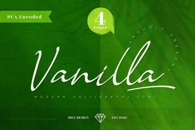 Vanilla - Calligraphy Family Font Font Ibey Design 