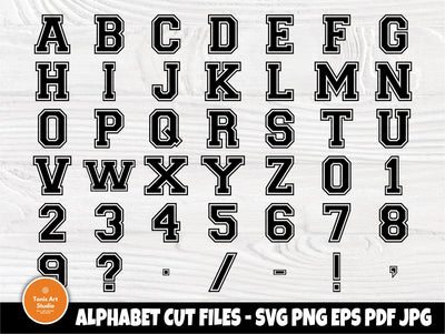 Varsity font SVG, College Alphabet, Monogram Svg SVG TonisArtStudio 