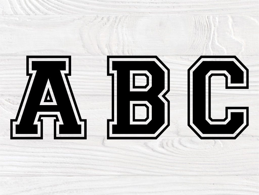 Varsity font SVG, College Alphabet, Monogram Svg - So Fontsy