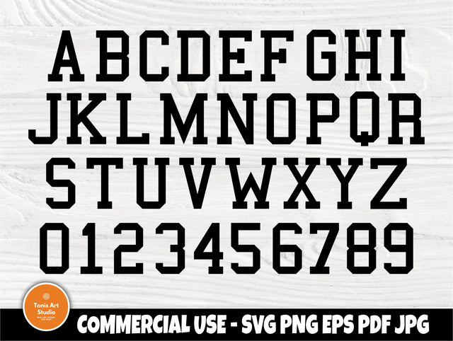 Varsity font SVG, College font svg, Alphabet svg SVG TonisArtStudio 