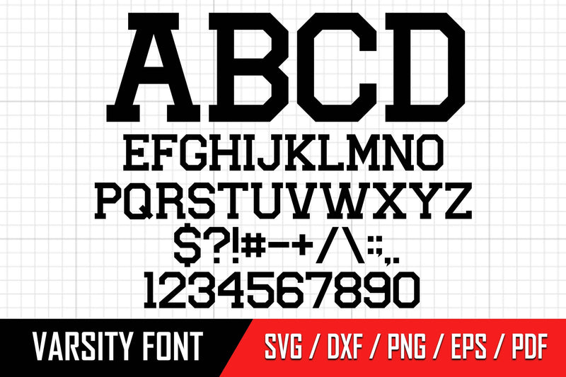 Varsity Font Svg, College Font Svg, Sports Font Svg, Jersey Font Svg ...