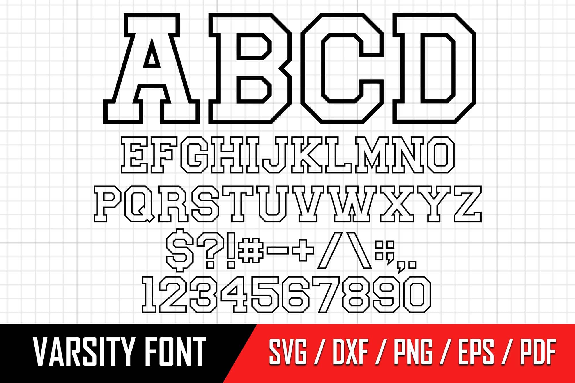 Varsity Font Svg, College Font Svg, Sports Font Svg, Jersey Font Svg ...