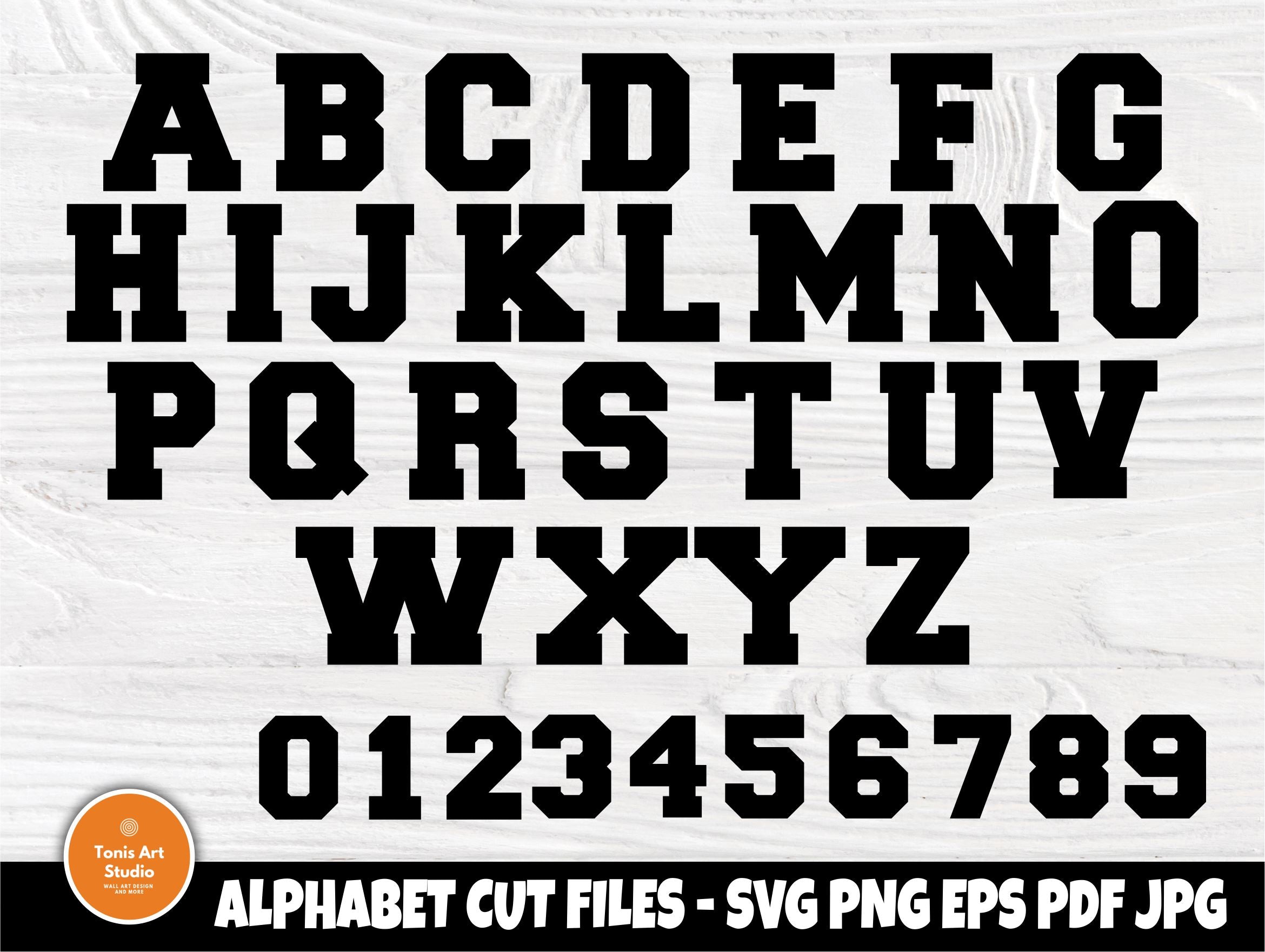 Varsity font SVG | College font svg | Varsity alphabet svg | Svg cut files  for cricut | Varsity letters and numbers | Sport alphabet svg