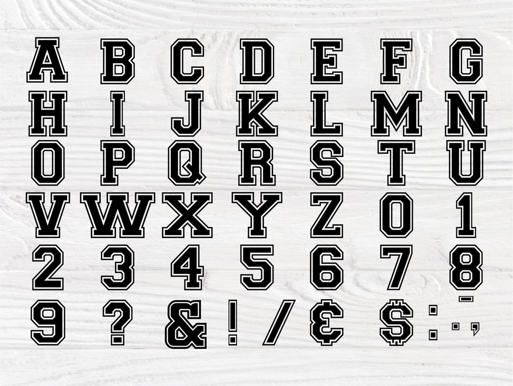 Varsity font SVG | College font svg | Varsity alphabet svg | Svg cut ...