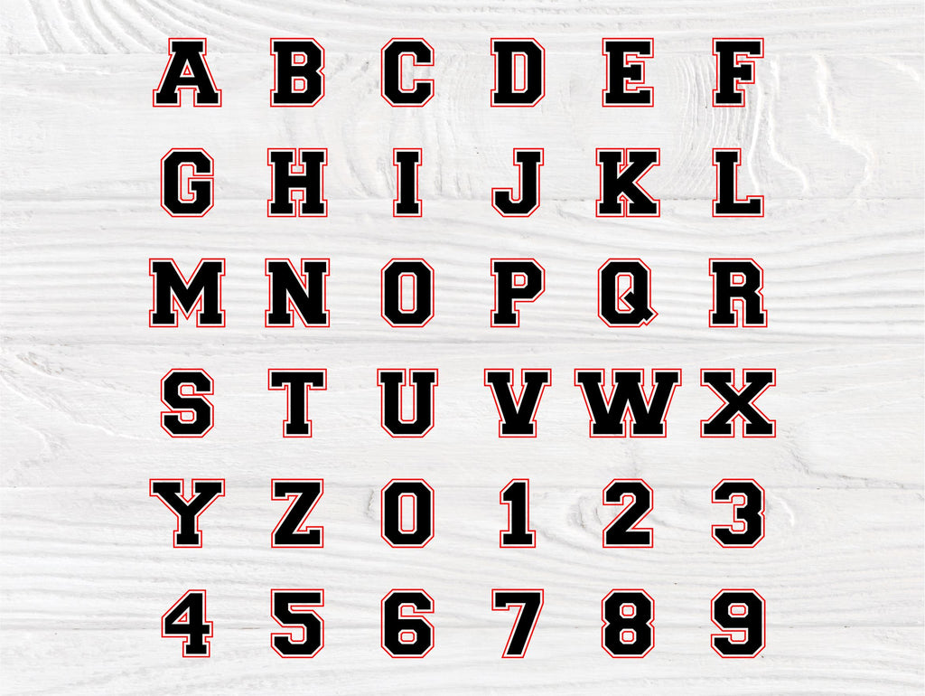 Varsity font SVG | College font svg | Varsity alphabet svg | Svg cut ...