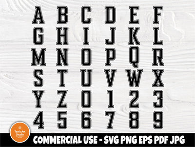 Varsity font SVG, College Svg, Monogram Font Svg SVG TonisArtStudio 