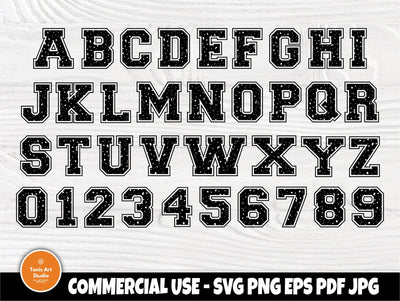 Varsity font SVG, Sport Alphabet, Svg Cut Files SVG TonisArtStudio 