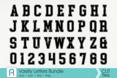 Varsity Font Svg, Varsity Letter Svg, Sports Font Svg, College Font Svg SVG Pinoyart Kreatib 