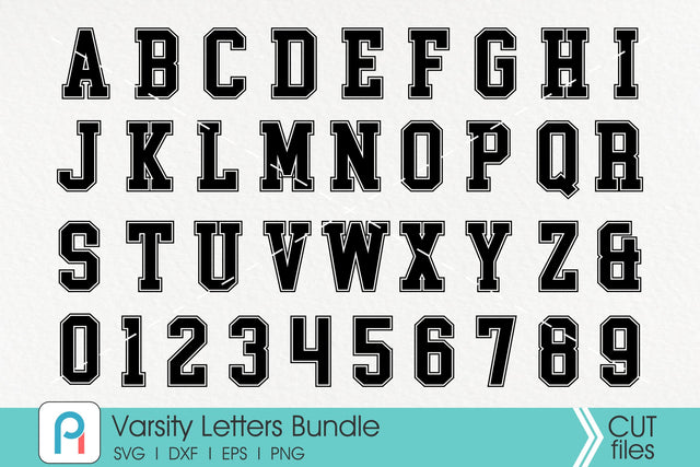 Varsity Font Svg, Varsity Letter Svg, Sports Font Svg, College Font Svg SVG Pinoyart Kreatib 