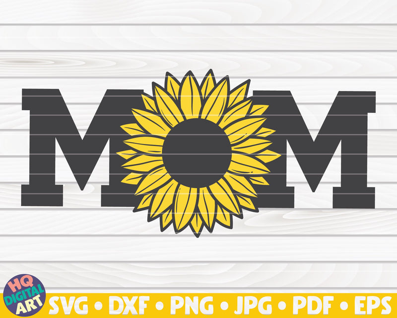 Varsity Mom with sunflower SVG SVG HQDigitalArt 