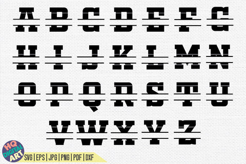 Varsity Split Monogram Alphabet SVG | 26 Split Letters - So Fontsy
