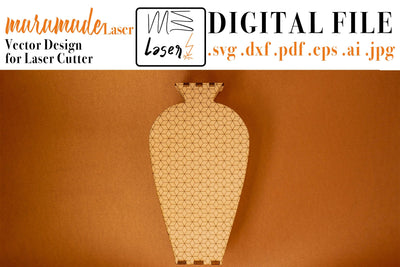 Vase Decò Vector File for Laser Cutter. SVG MaramadeLaser 