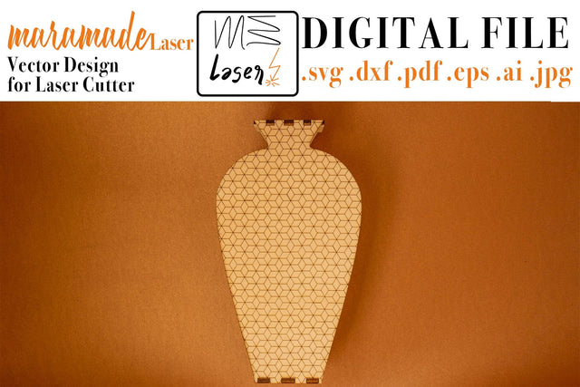 Vase Decò Vector File for Laser Cutter. SVG MaramadeLaser 