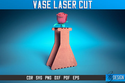 Vase Laser Cut SVG | Flower Vase Design Laser Cut SVG Design | CNC Files SVG Fly Design 