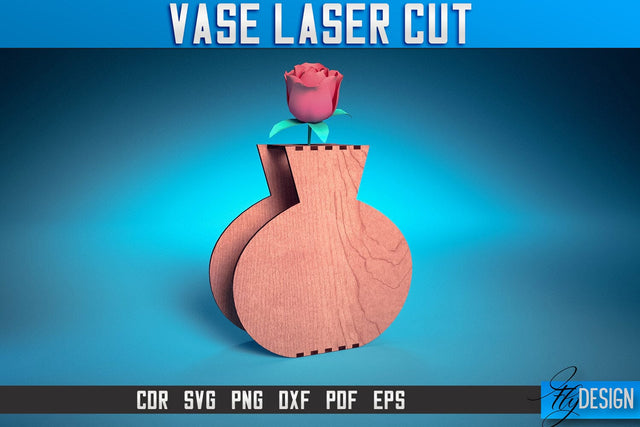 Vase Laser Cut SVG | Flower Vase Design Laser Cut SVG Design | CNC Files SVG Fly Design 