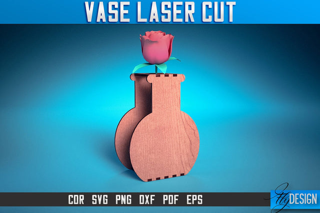 Vase Laser Cut SVG | Flower Vase Design Laser Cut SVG Design | CNC Files SVG Fly Design 
