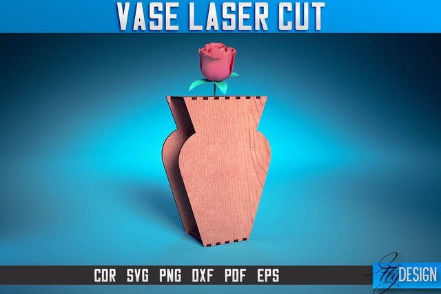 Vase Laser Cut SVG | Flower Vase Design Laser Cut SVG Design | CNC Files SVG Fly Design 