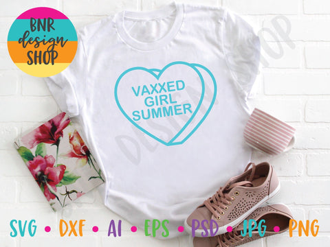 Vaxxed Girl Summer SVG Cut File SVG BNRDesignShop 