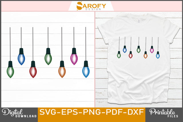 Vector Christmas light printable SVG EPS PNG cricut files SVG Sarofydesign 